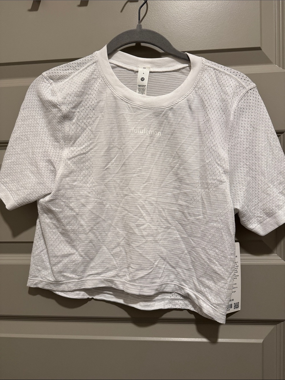 Lululemon White Swiftly Cropped Short Sleeve